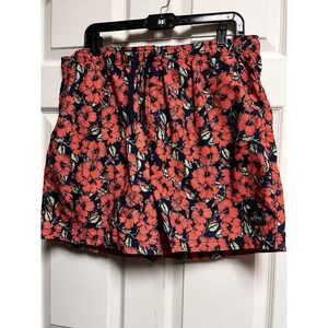 Hot Tuna Mens XL Swim‎ Trunks Navy Blue Red Floral Hibiscus Board Shorts